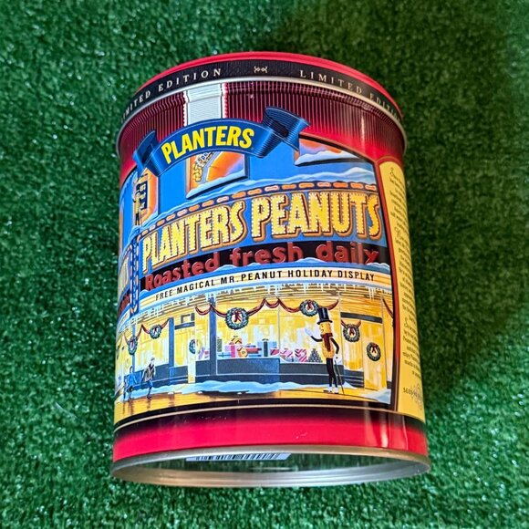 Planters Limited Edition Christmas 1998 Vintage Rare Tin Can Storage with Lid - Picture 6 of 10